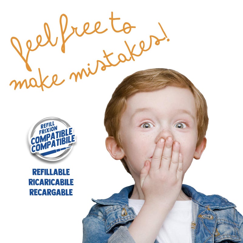 carioca أقلام كاريكا أوبس زرقاء | مجموعة أقلام قابلة للتعبئة وقابلة للمسح للمدرسة والمكتب مع غطاء، ممحاة مزدوجة ومقبض مريح، أقلام زرقاء، 12 قطعة - Image 3